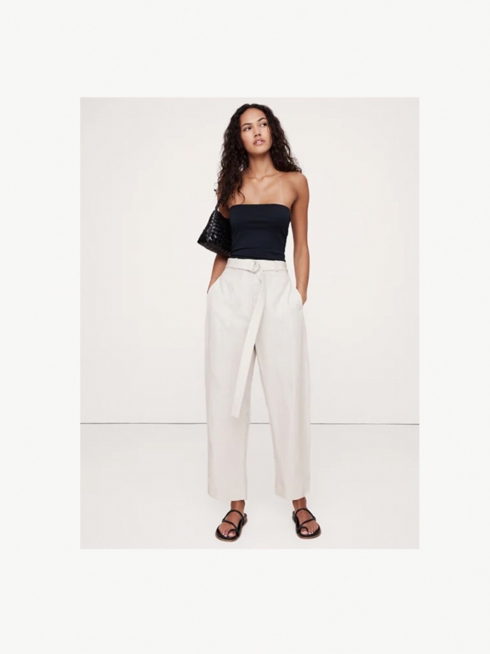 Banana Republic High-Rise Barrel Tercel Linen Pant